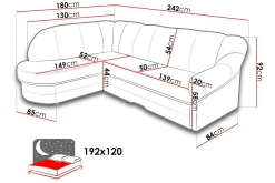 Alandra Hjørnesovesofa 242x180x92 cm