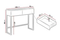 Amelus Sminkebord 100 cm