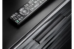 Apryl Modern TV mediamøbel med vitrineskap og LED-belysning