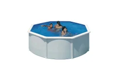 Basseng Stål Swim & Fun Grunnleggende rund Ø350 x 120 cm, Hvit