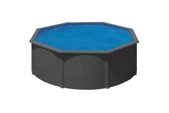Basseng Stål Swim & Fun Grunnleggende rund Ø360 x 120 cm, Antrasittgrå