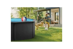 Basseng Stål Swim & Fun Grunnleggende rund Ø360 x 120 cm, Antrasittgrå