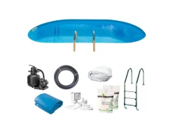 Basseng Stål Swim & Fun Nedgravd Oval 600 x 320 x 150 cm