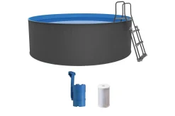 Basseng Stål Swim & Fun Santorini rundt Ø350 x 90 cm