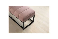 Benke Wohnling fløyelstrukket moderne quiltet elegant metallramme Rosa