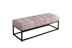 Benke Wohnling fløyelstrukket moderne quiltet elegant metallramme Rosa