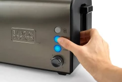 Brødrister Black+Decker 2 Rom børstet stål