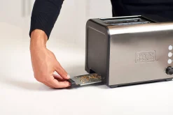 Brødrister Black+Decker 2 Rom børstet stål