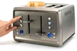 Brødrister Black+Decker 4 spor 1960W børstet stål