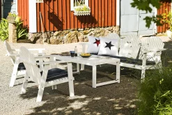 BULLERÖ STOL LAV RYGG HVIT FURU