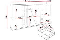 Bunta Skjenk 141x41 cm