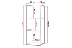 Calabrini Vitrineskap 45x32x117 cm