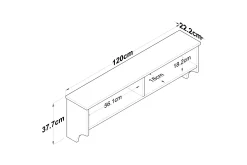 Caraway Hatt-hylle 120x22,2 cm Hvit/Brun