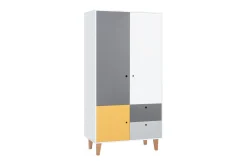 Concept Garderobe Hvit / Mørkegrå / gul