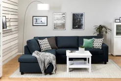 Crazy 3-seters Venstrevendt L-formet Sjeselongsofa i Stoff