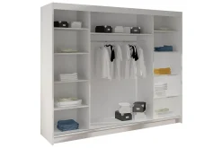 Cyria Garderobe med romslig Oppbevaring og Skyvedører med Speil 200x215 cm
