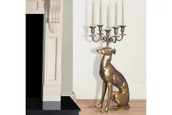 Dekorativ figur Wohnling Lysestake Greyhound Aluminium Moderne