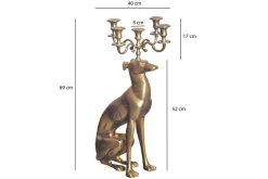 Dekorativ figur Wohnling Lysestake Greyhound Aluminium Moderne