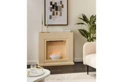 Elektrisk eldstad Beliani Sahara Beige||White