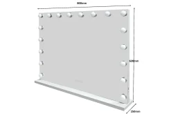 Glow Stor Sminkespeil 80 cm med belysning lamper - Hollywood speil med USB-lading