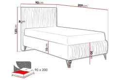 Gortin Rammeseng 90x200 cm