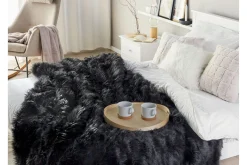 Pledd 200 x 220 cm svart DELICE