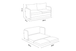 2-seters sovesofa Rubby (148 x 70 x 66 cm) Grønn