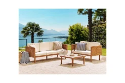 3-sitssoffa Beliani Baratti Light wood||Beige