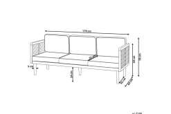 3-sitssoffa Beliani Baratti Light wood||Beige