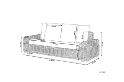 3-sitssoffa Beliani Forli Natural||Beige||White
