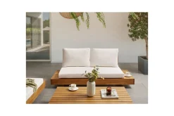 2-sitssoffa Beliani Marettimo Light wood, White